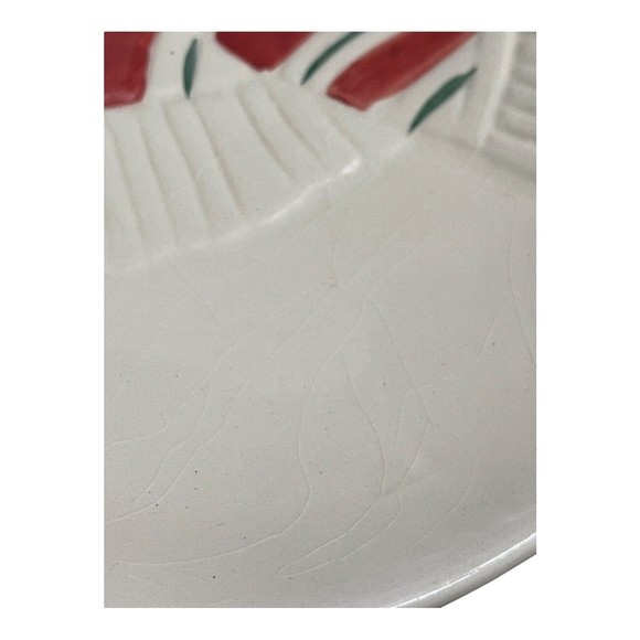 ND Exclusive Snowman Red Scarf Design Serving Plate Tray See Crazing READ - Picture 5 of 12